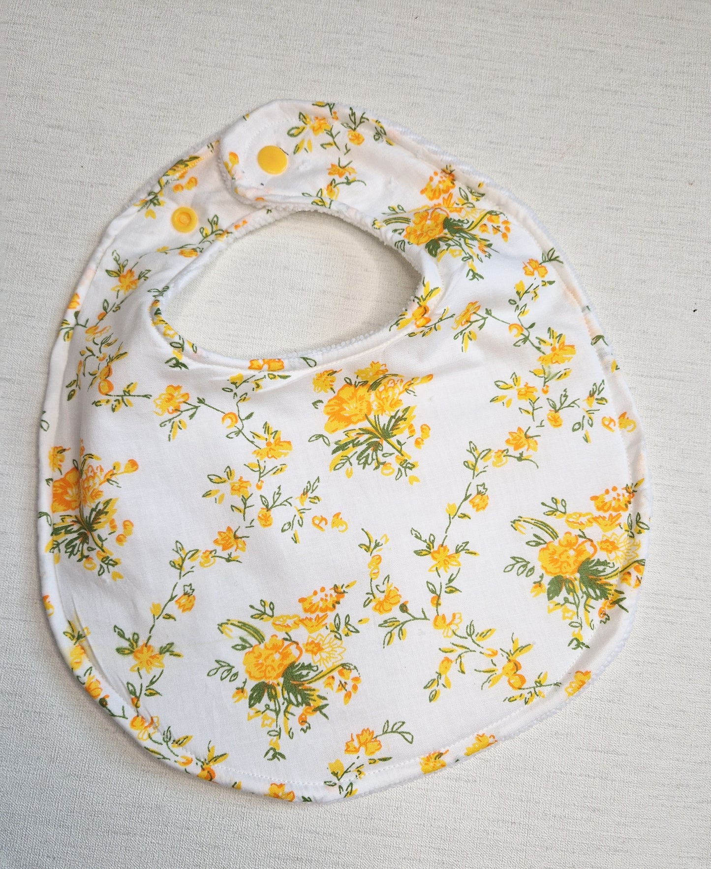 Vintage orange floral dribble bib