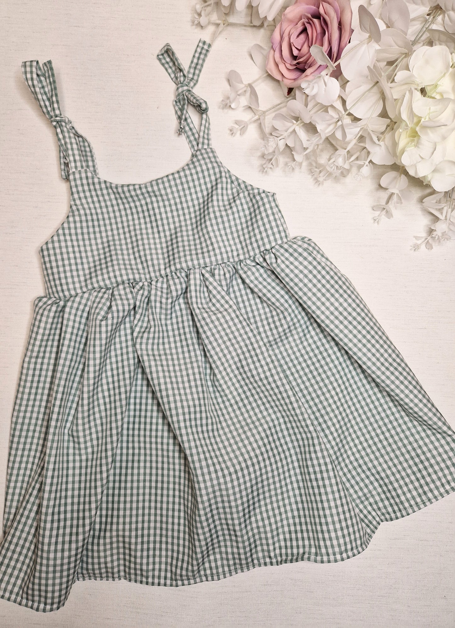 Sage gingham roiya dress