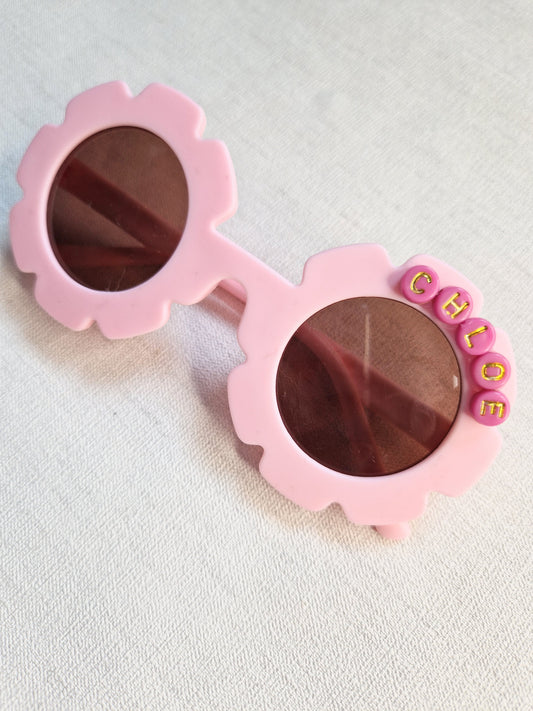Baby pink childrens flower sunglasses