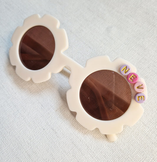 Cream childrens flower sunglasses