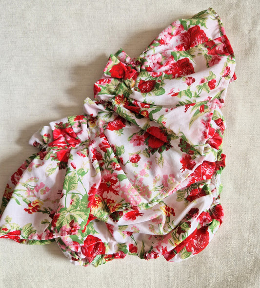 Red floral peplum bloomers 12-18 months