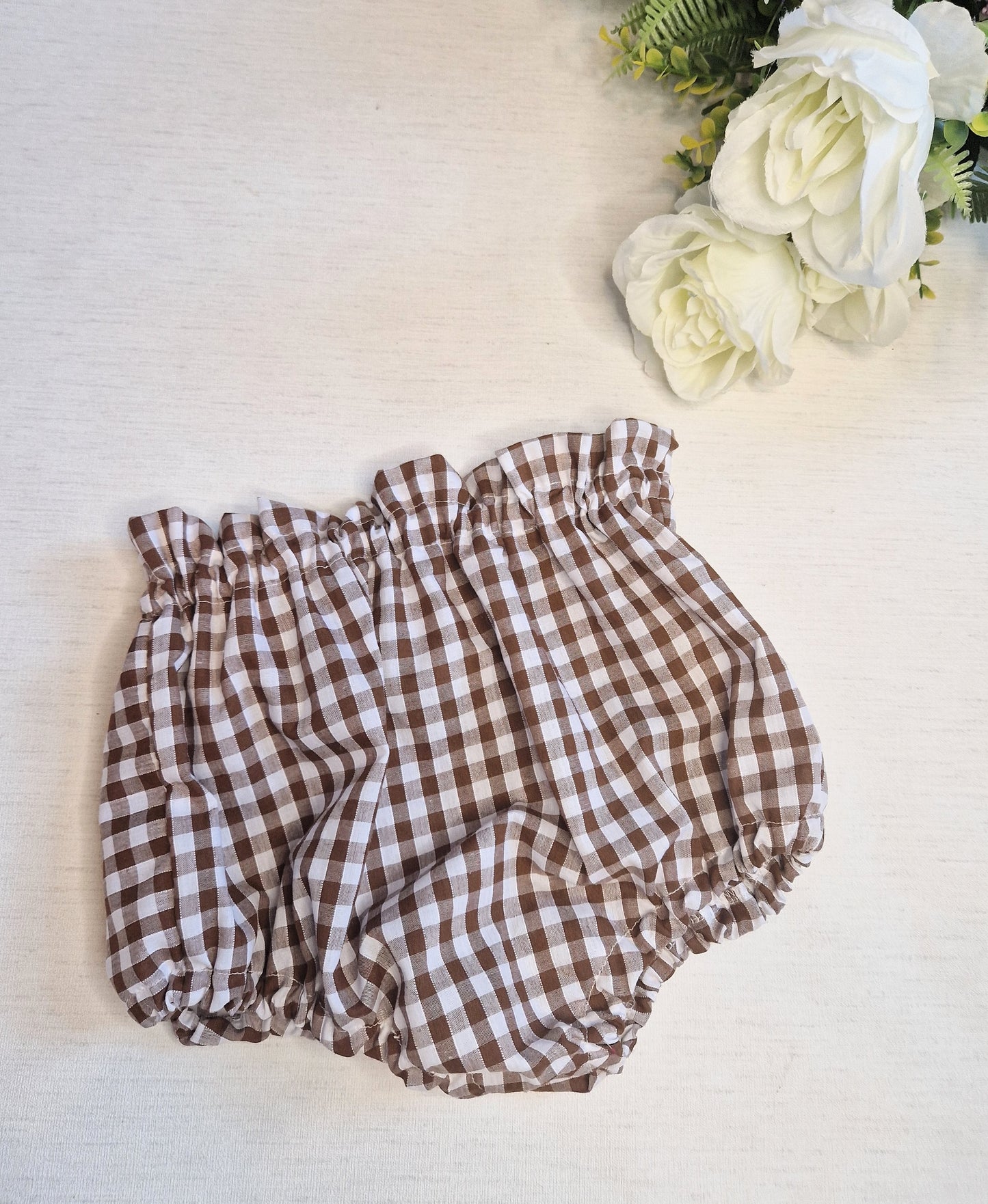Brown gingham bunny Tail bloomers