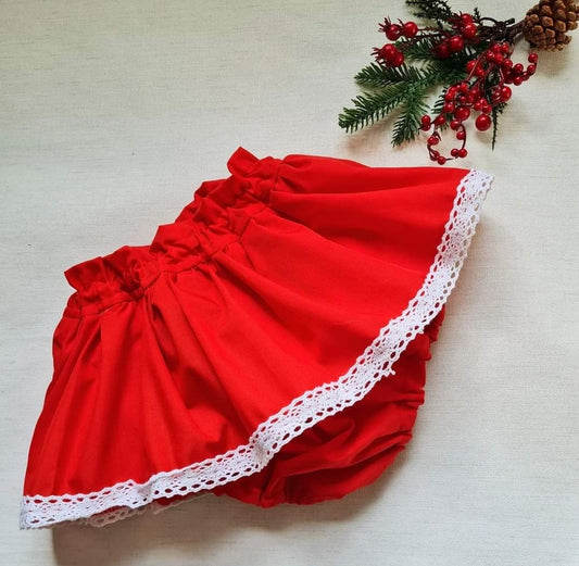 Christmas Red peplum bloomers