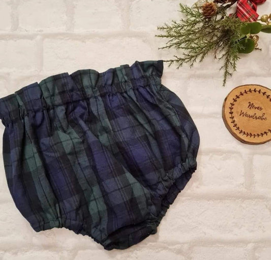 Blue tartan bloomers