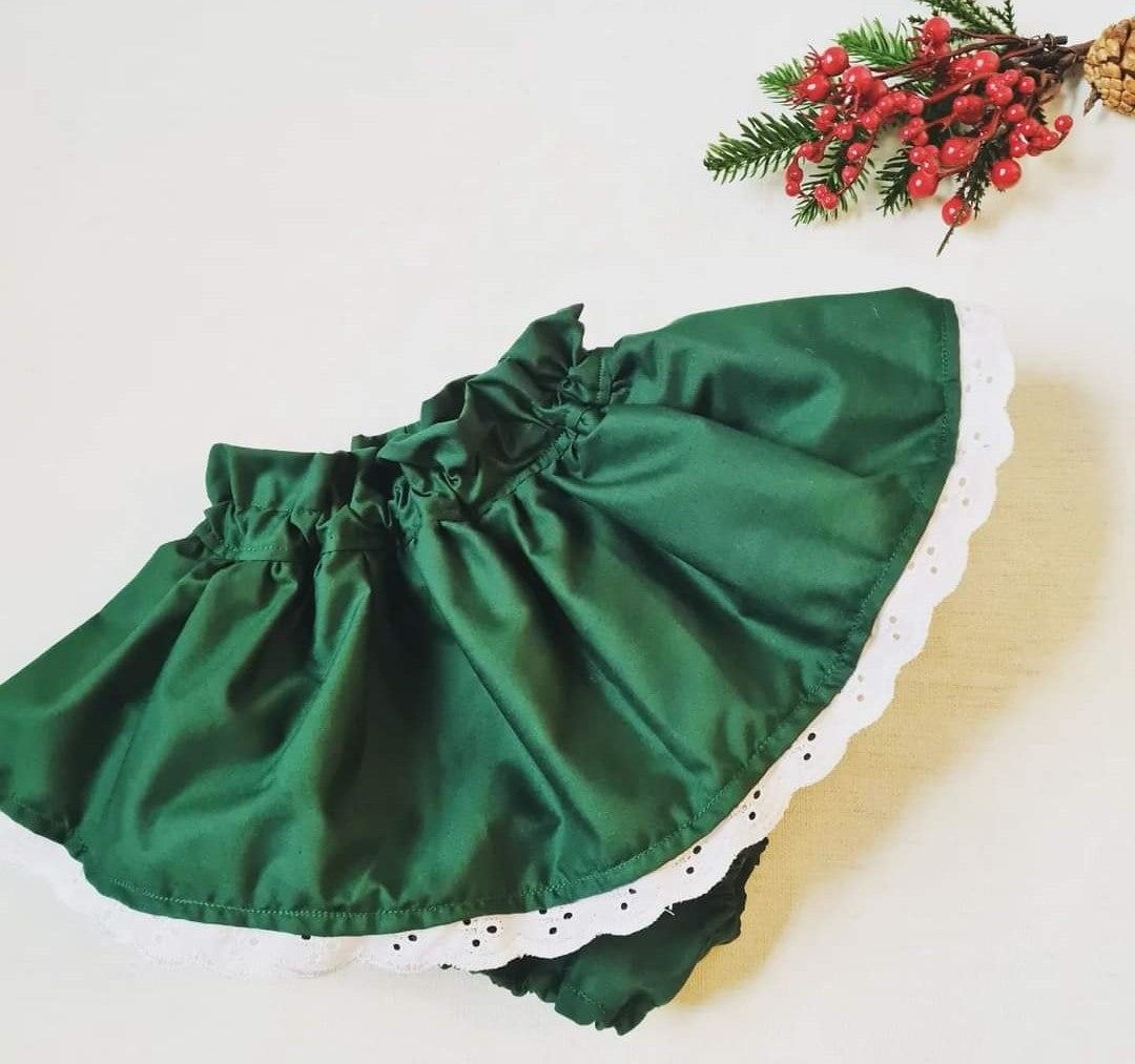 Christmas green peplum bloomers