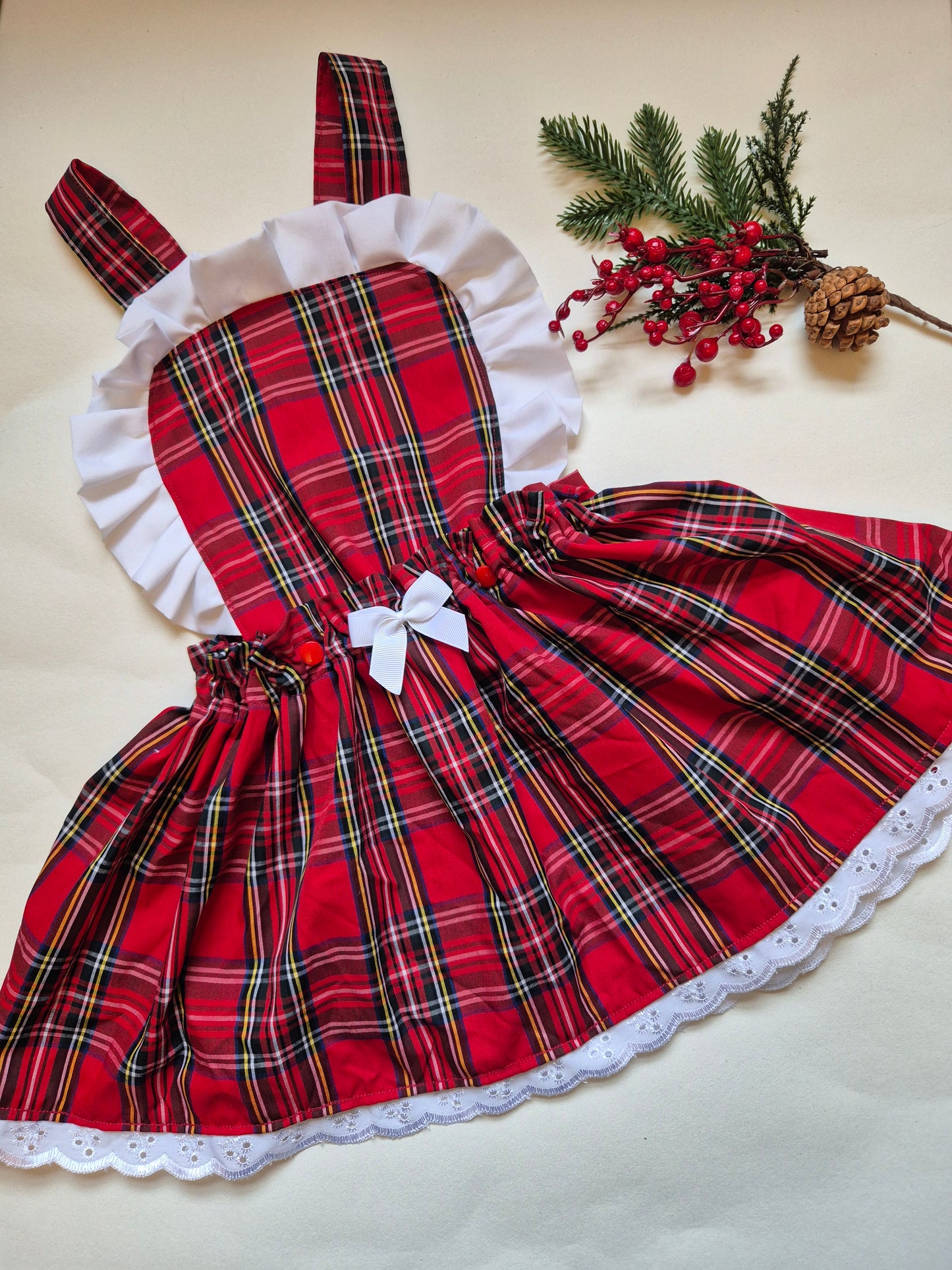 Red tartan annie dress