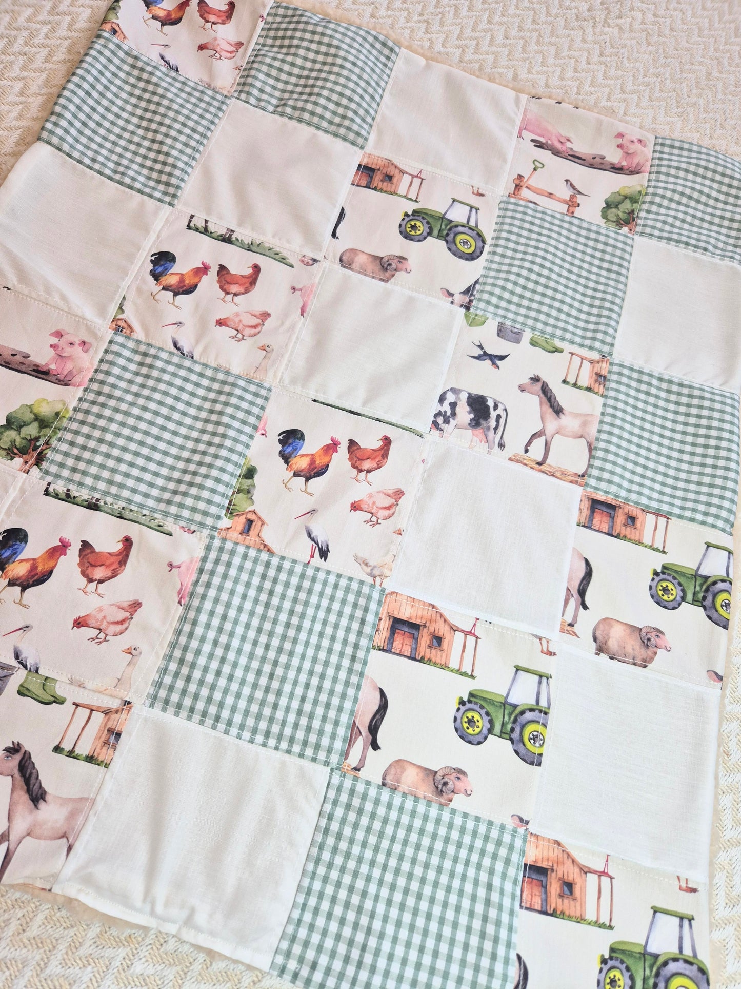 Farm Life patchwork blanket