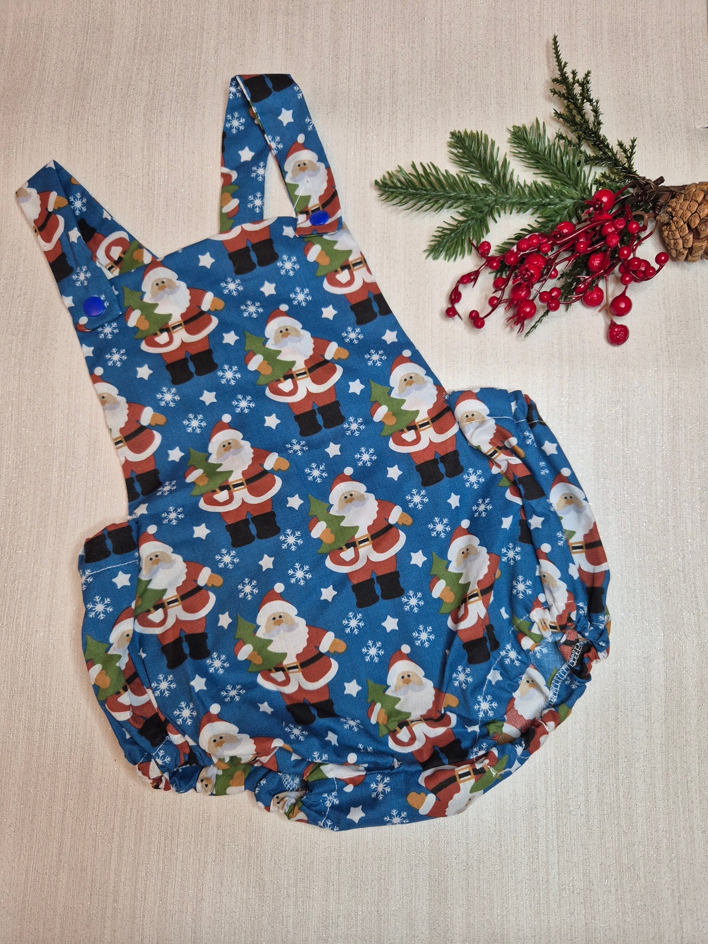 Blue santa romper