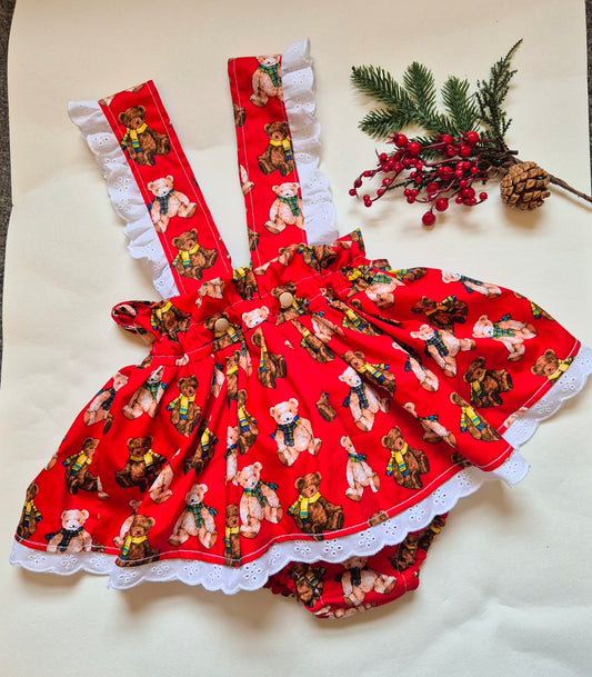 Christmas teddy peplum bloomers