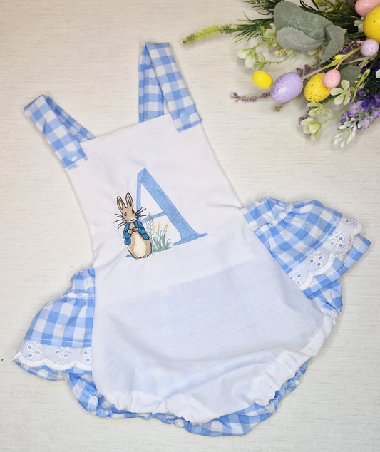Blue peter initial rabbit frilly romper