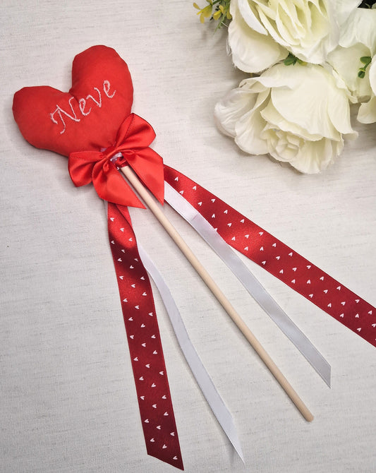 Personalised heart valentines wand