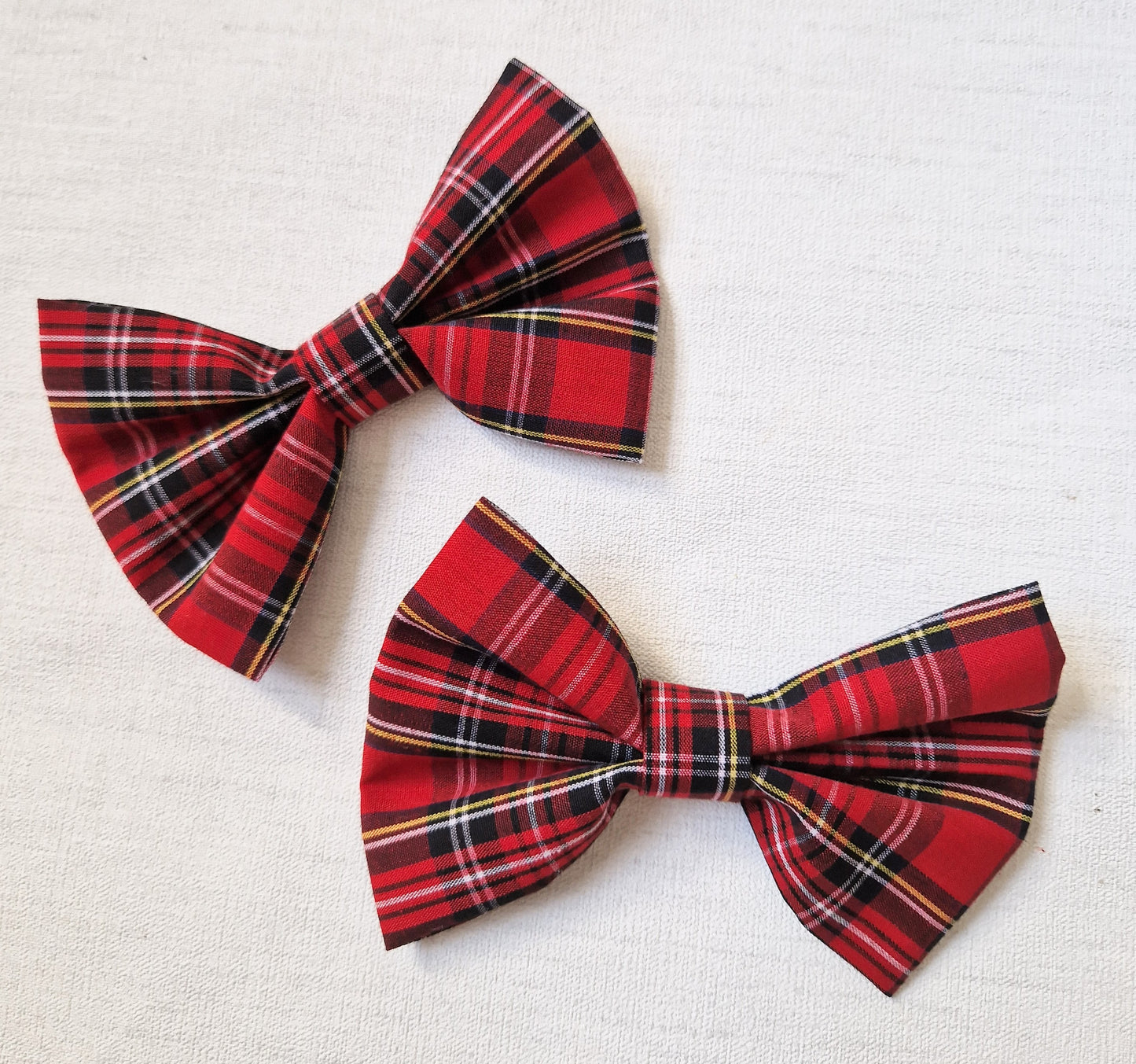 Red tartan bows