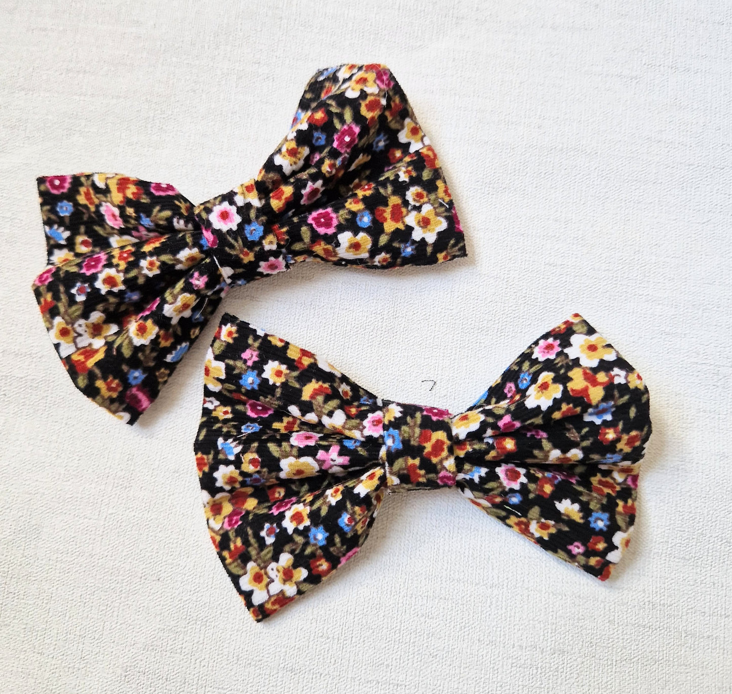 Floral corduroy bows