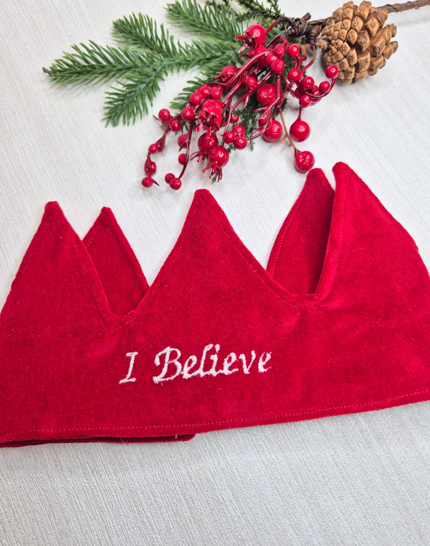 Red suede Christmas crown