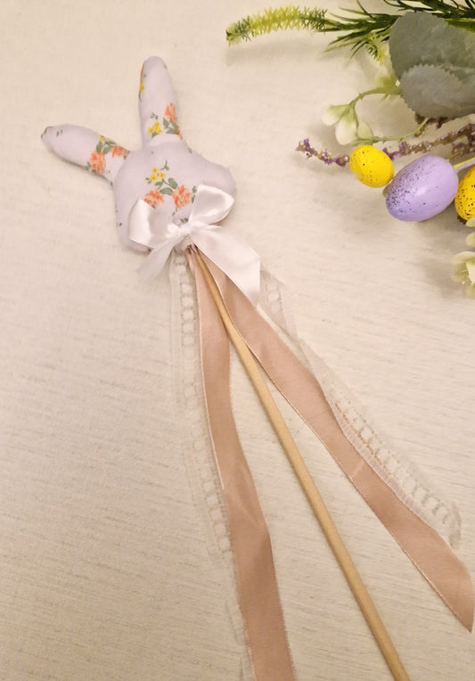 Vintage floral bunny head wand