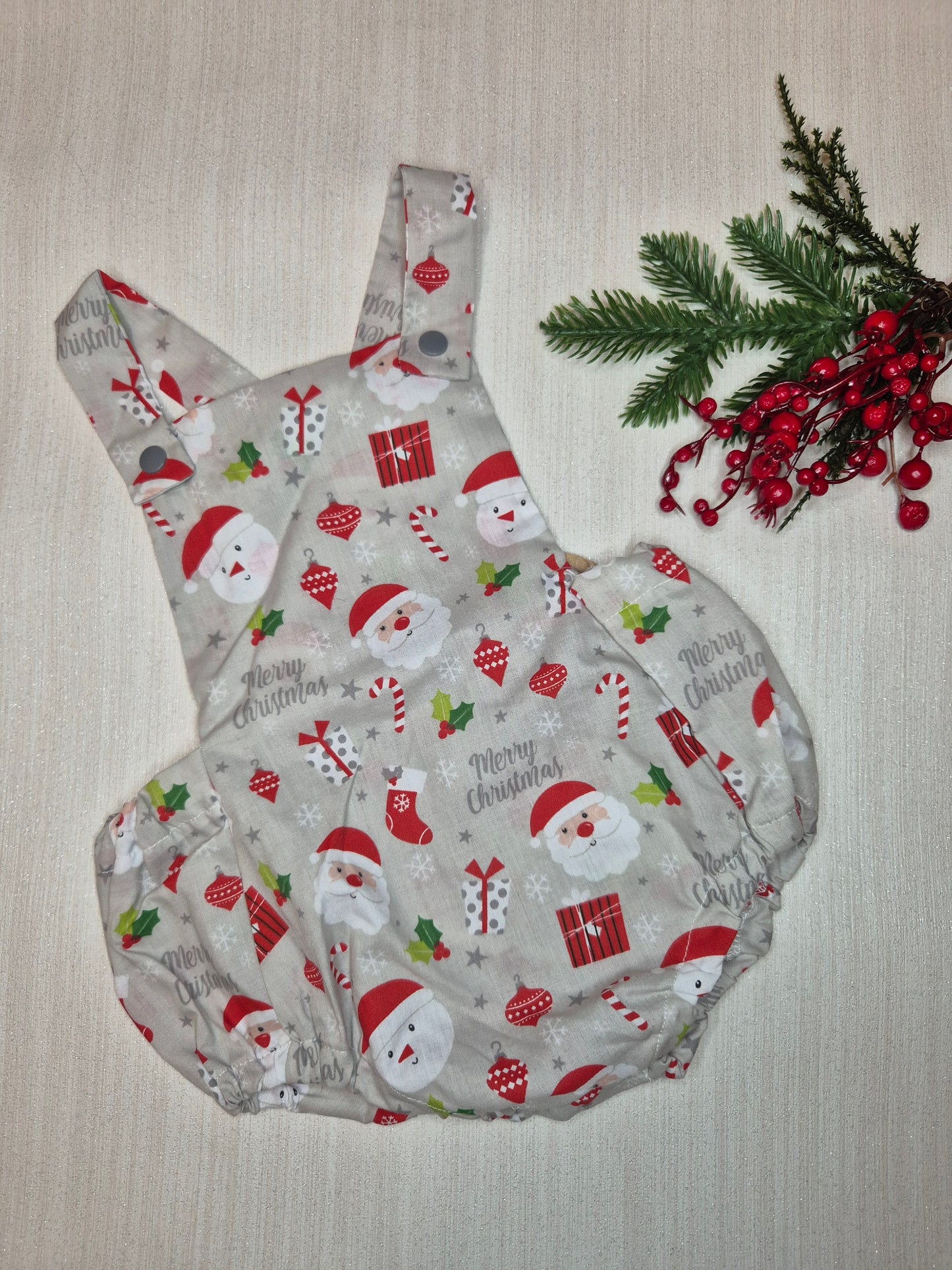 Grey snowman romper