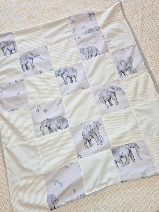 Unisex elephant patchwork blanket