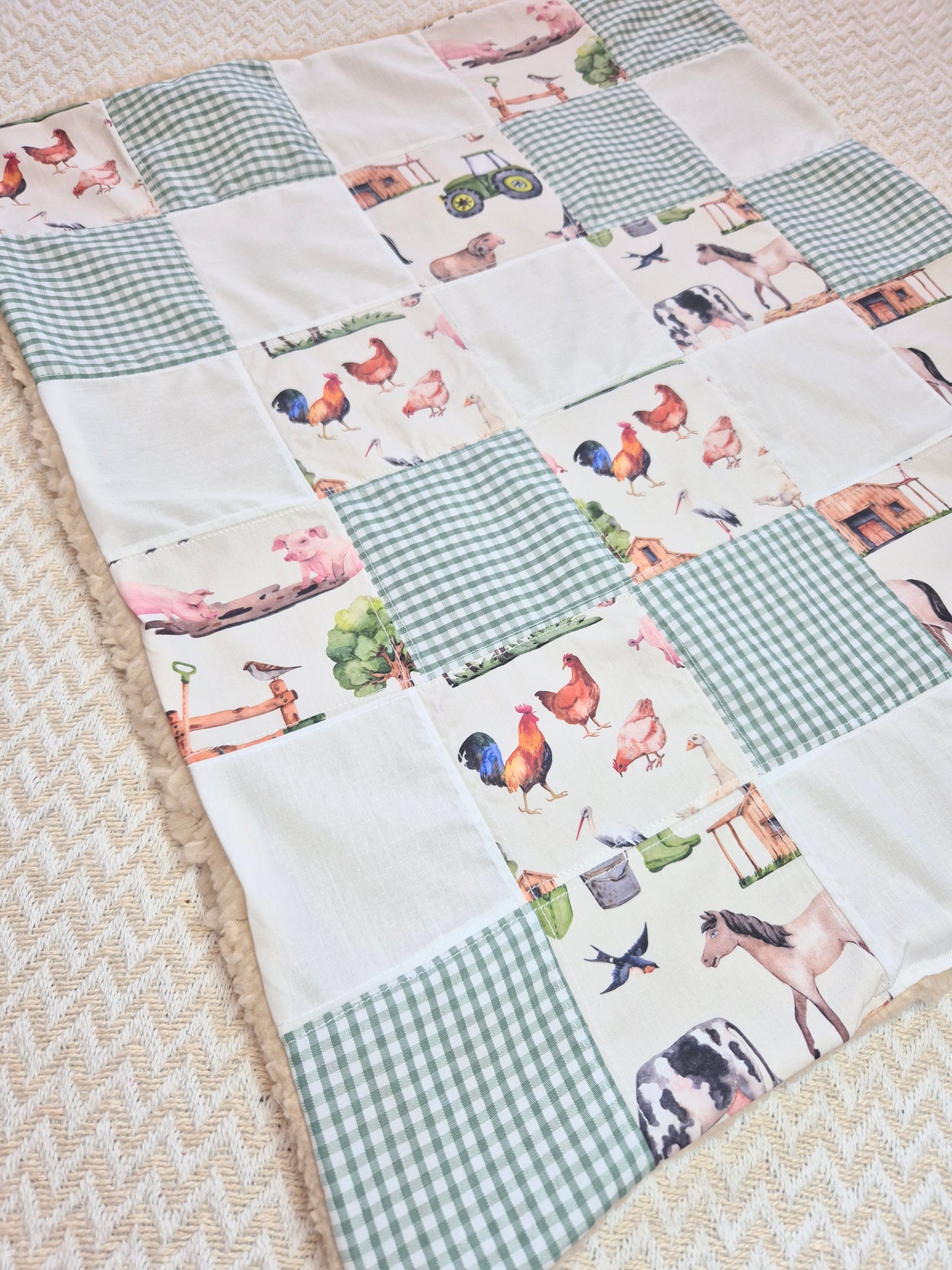 Farm Life patchwork blanket