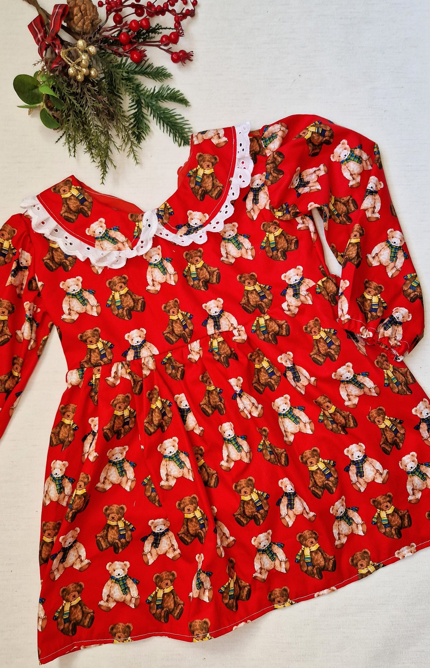 Red christmas teddy Tilly dress