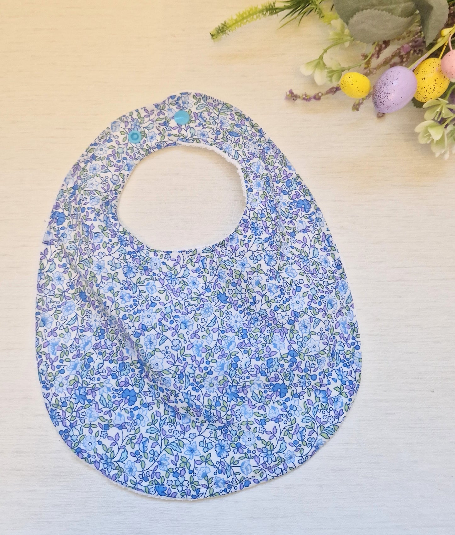 Blue floral Bib