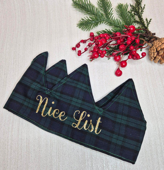 Blue tartan Christmas crown