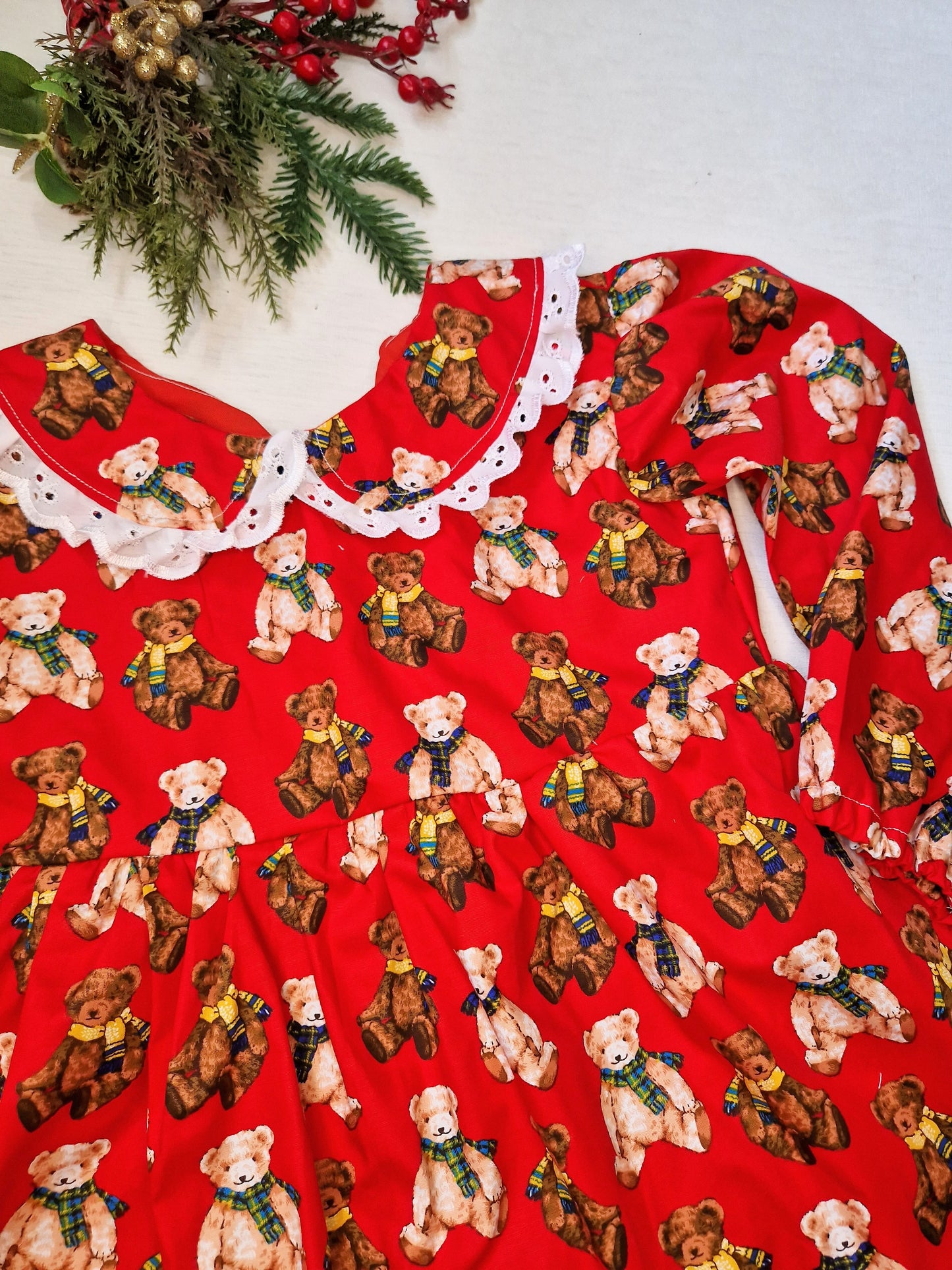 Red christmas teddy Tilly dress