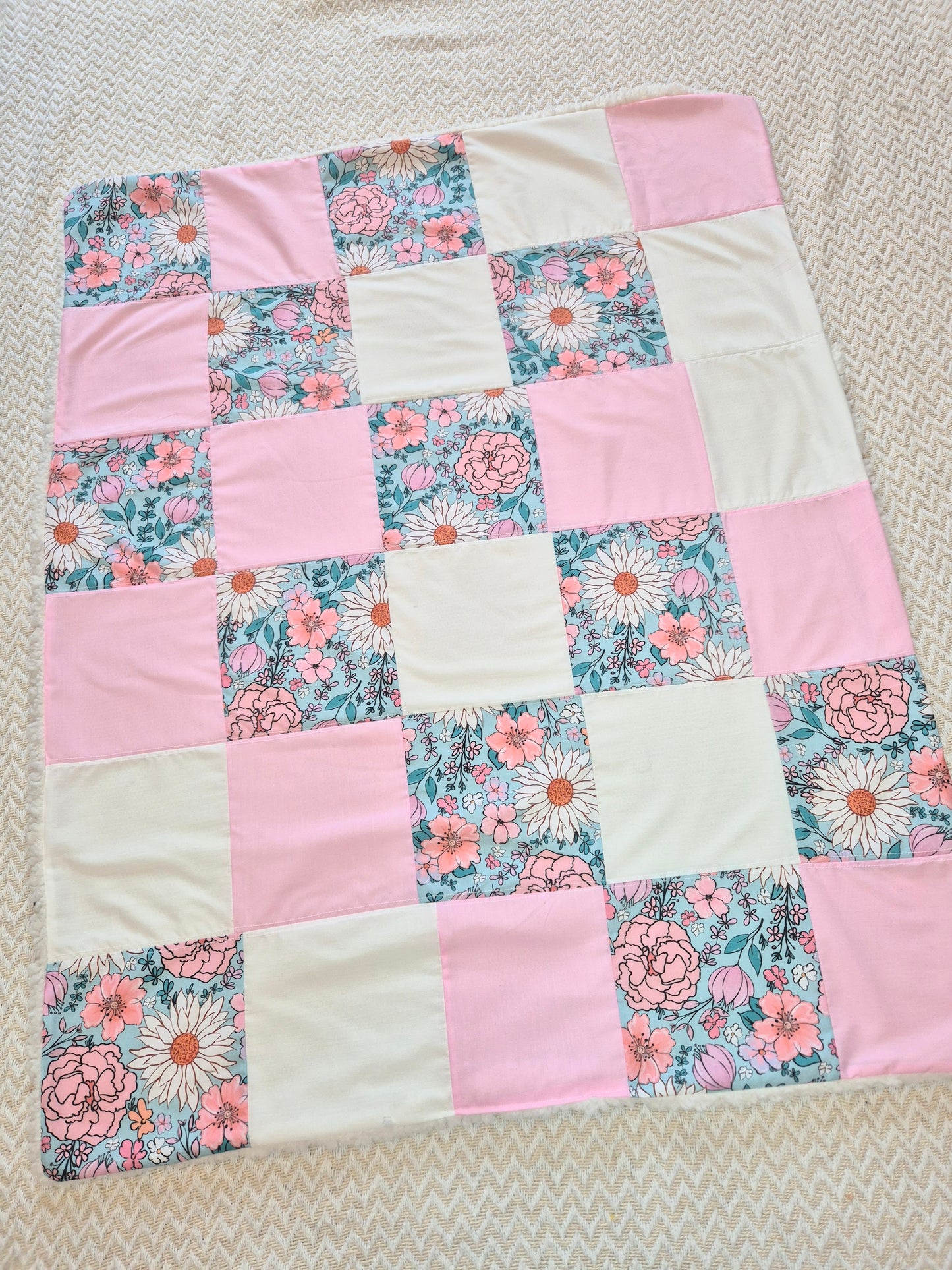 Flower power patchwork blanket