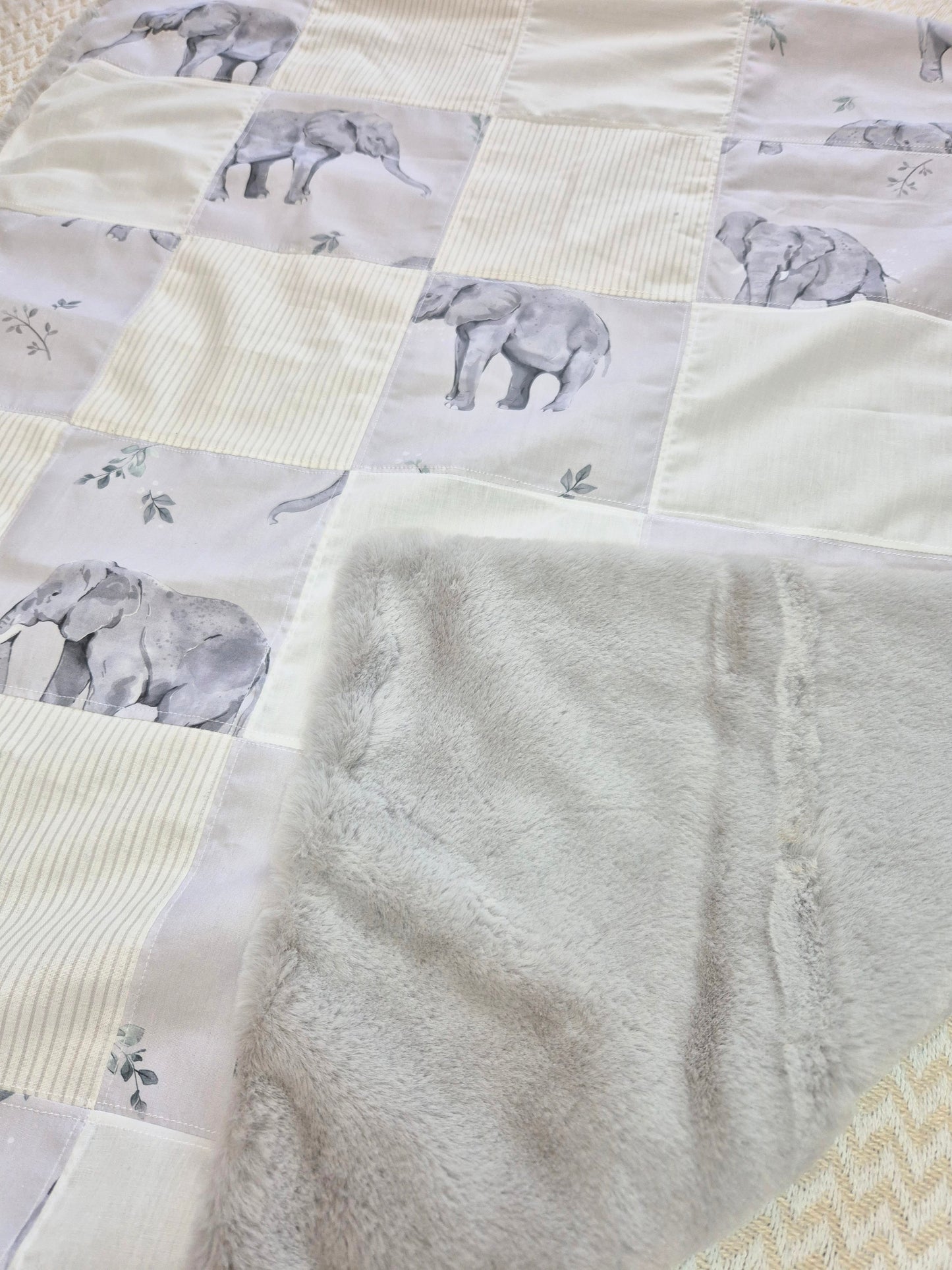 Unisex elephant patchwork blanket