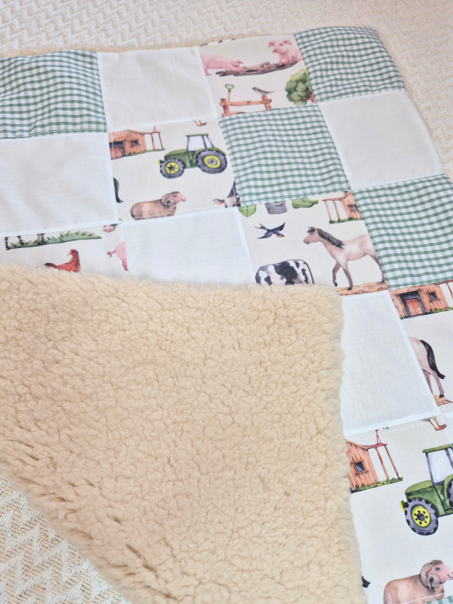 Farm Life patchwork blanket