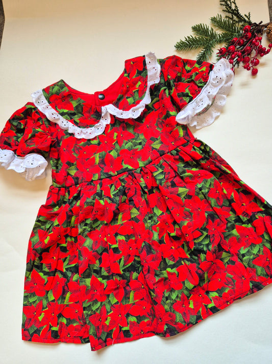 Christmas poinsetta Tilly dress