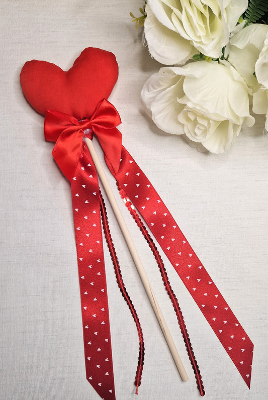 Red heart valentines wand