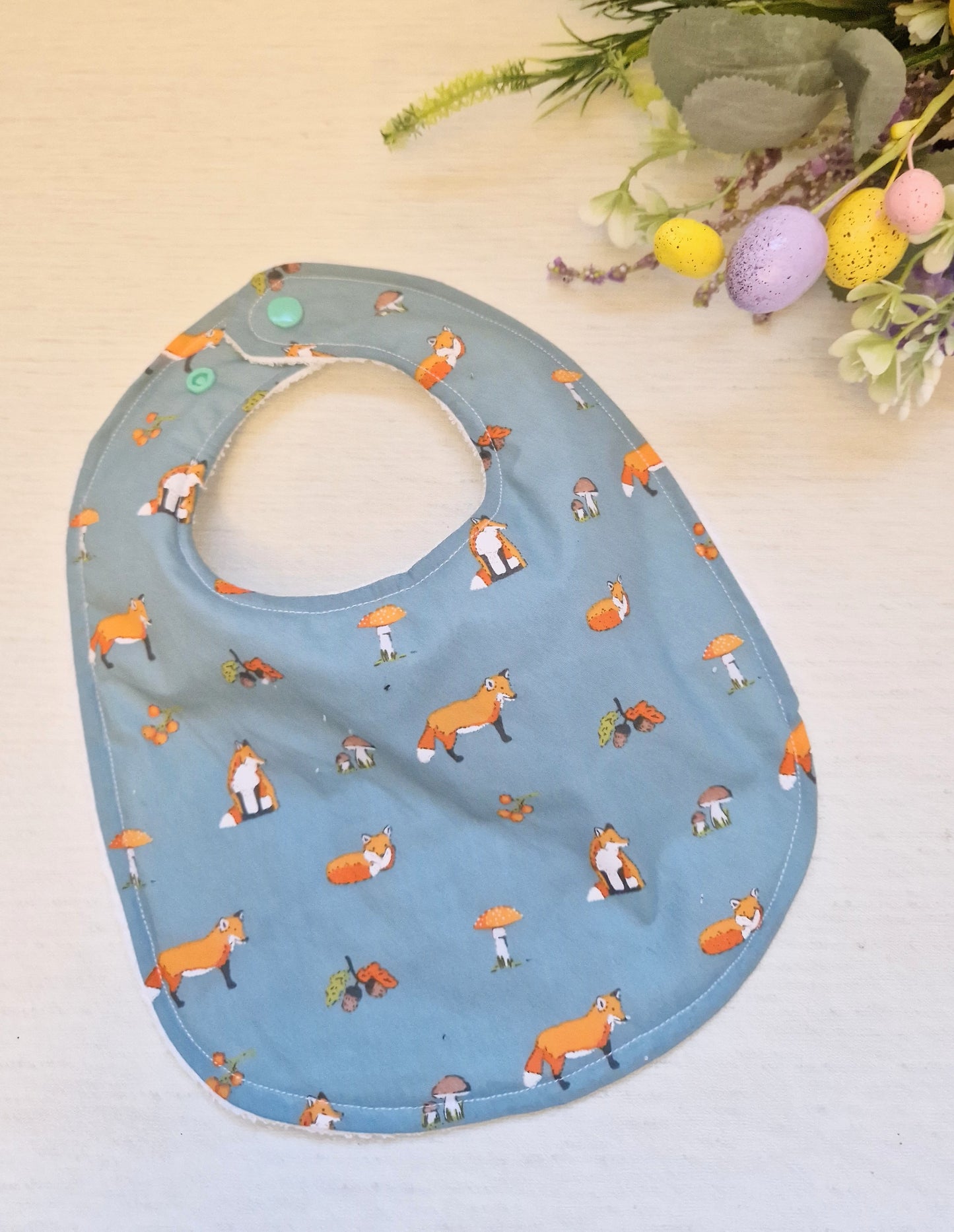 Teal fox Bib