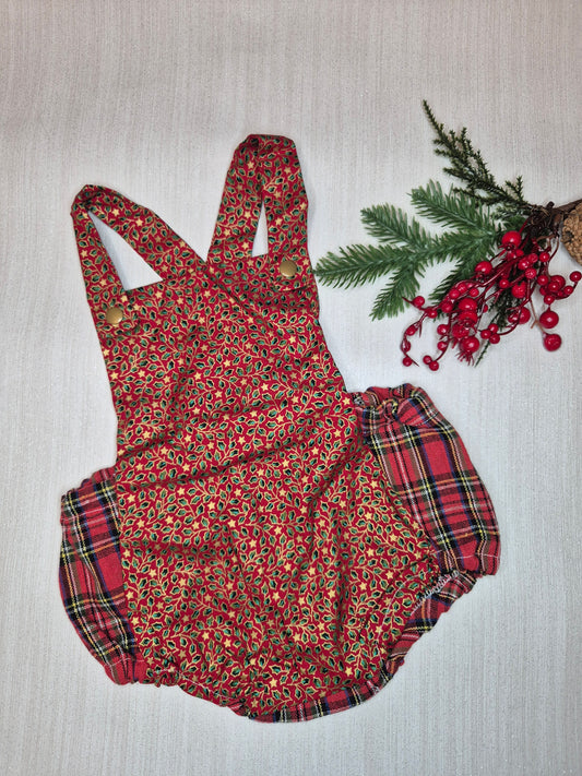 Red holly romper