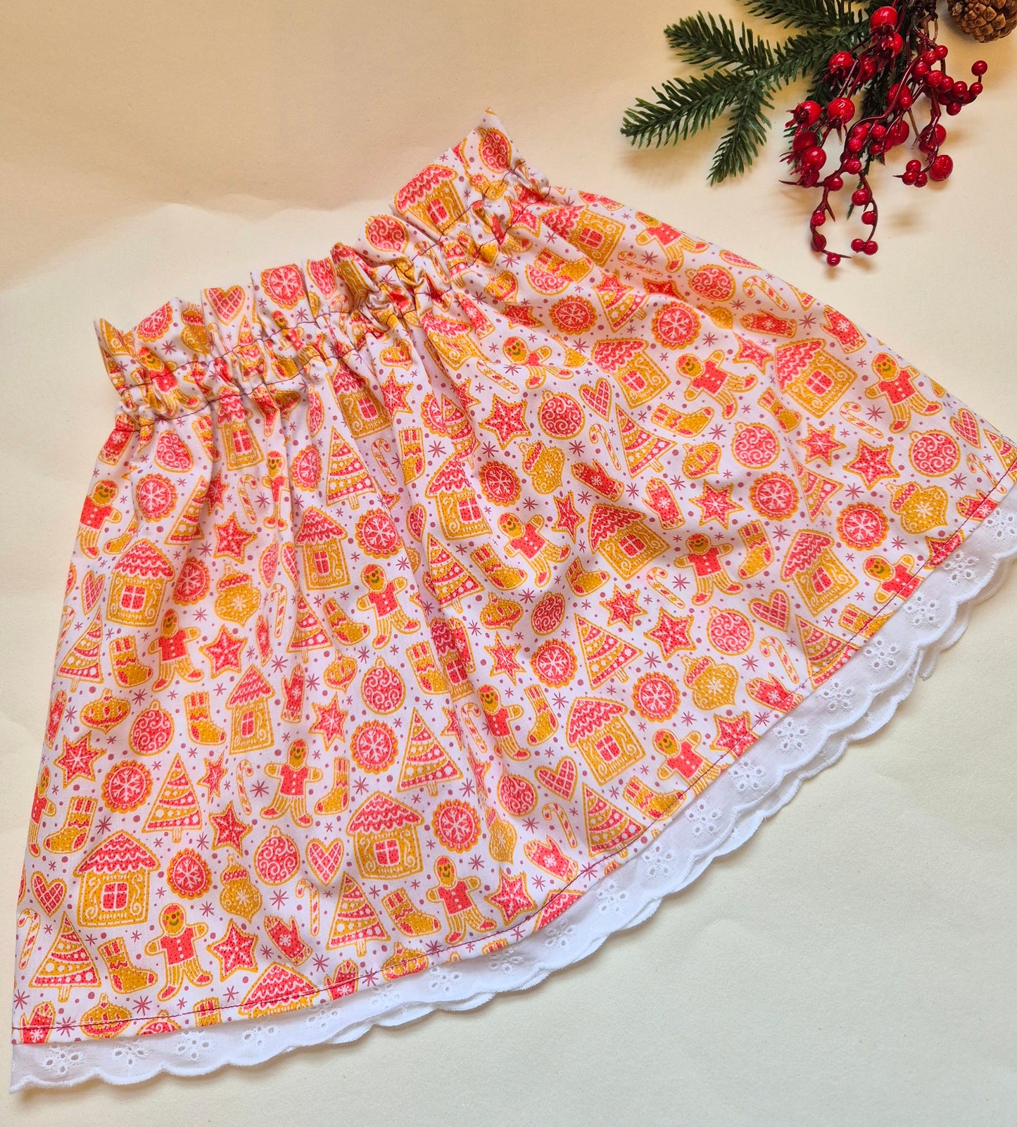 White Christmas gingerbread skirt