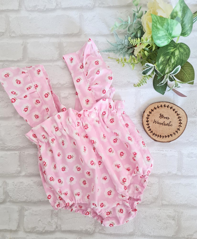 Pink floral braced bloomers 12-18 months