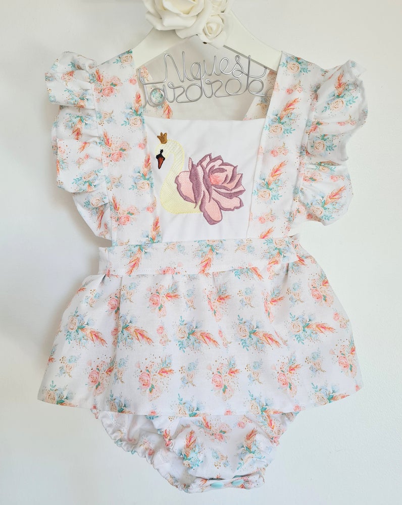 Swan floral peplum romper 12-18 months