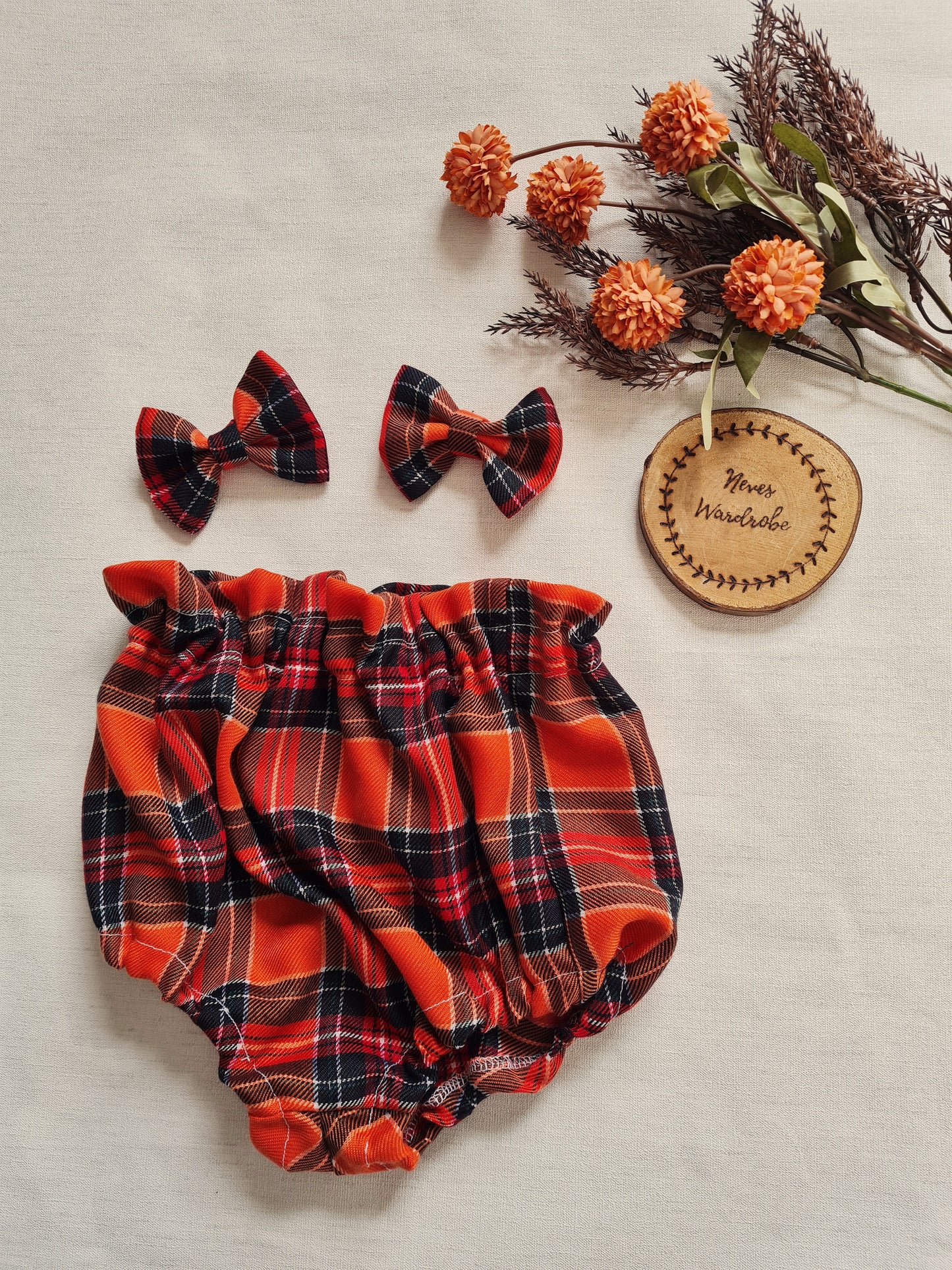 Orange tartan bloomers