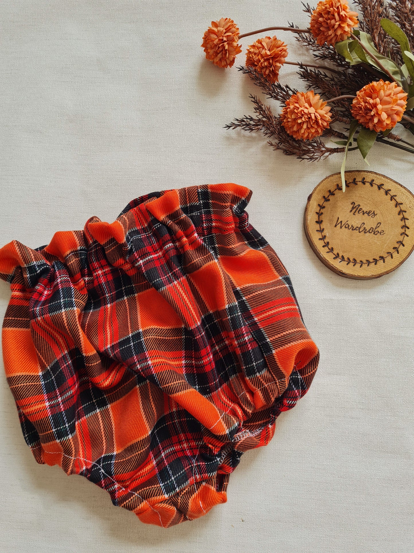 Orange tartan bloomers