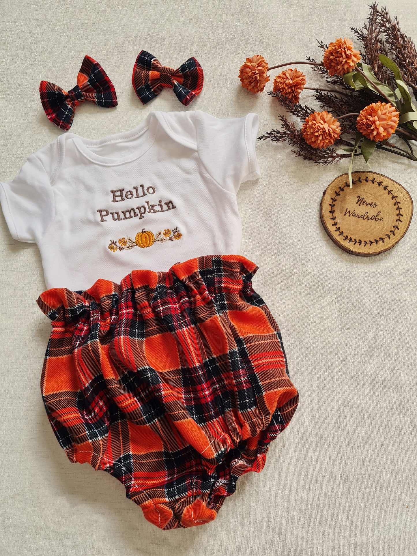 Orange tartan bloomers