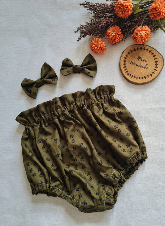 Khaki ditsy floral bloomers