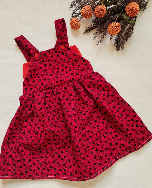Red berry corduroy dress