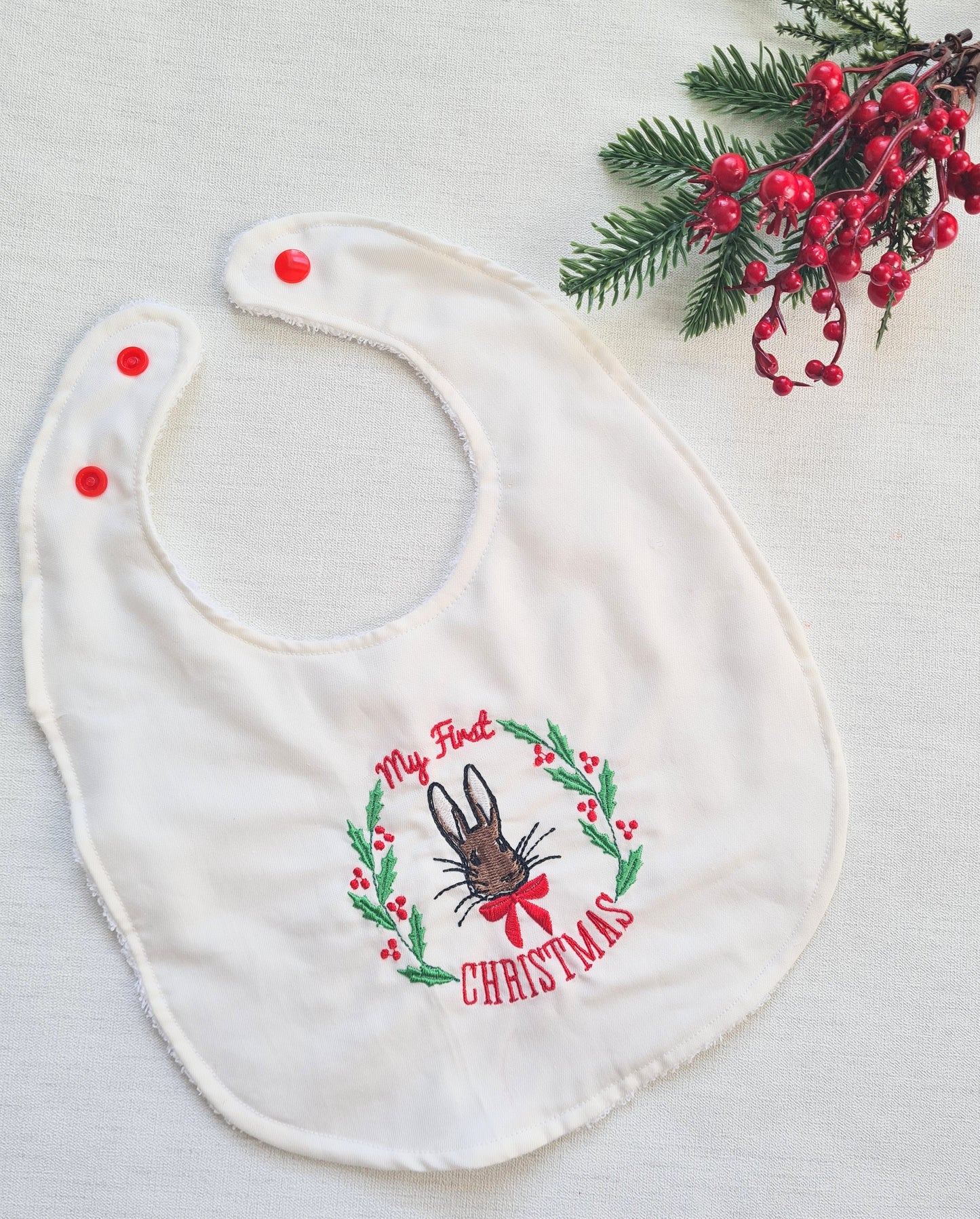 Peter rabbit my first christmas bib