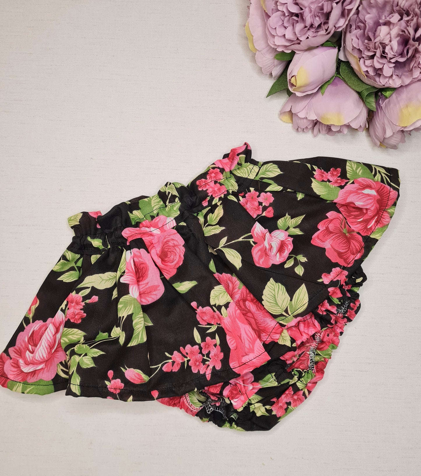 Black rose peplum bloomers 12-18 months