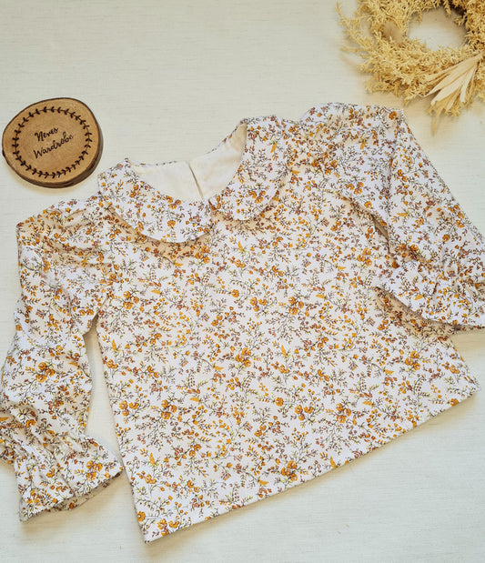 Lilly blouse - Ditsy brown