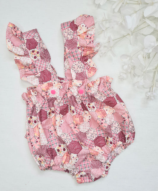 Pink patchwork braced bloomers 18-24 months