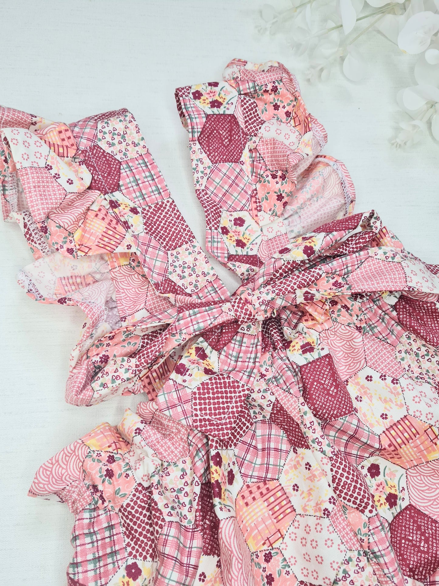 Pink patchwork braced bloomers 18-24 months