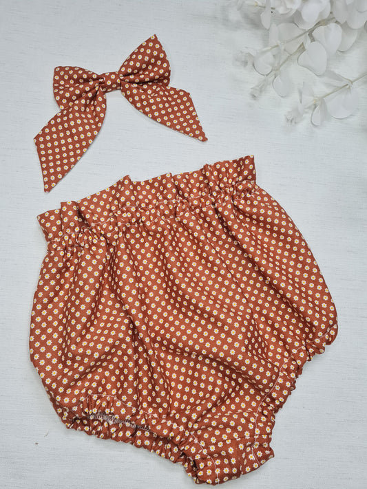 Brown ditsy daisy bloomers