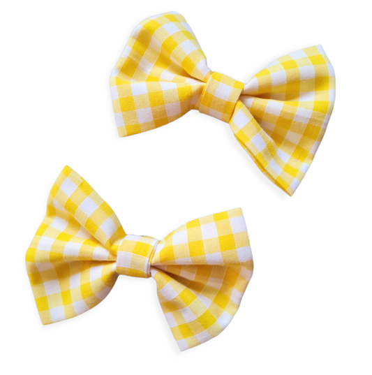 Yellow gingham bows