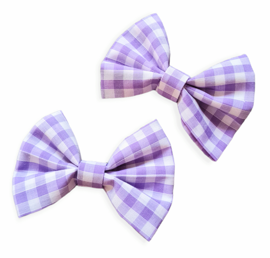 Lilac gingham bows