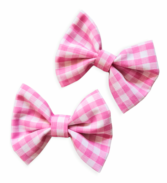 Pink gingham bows